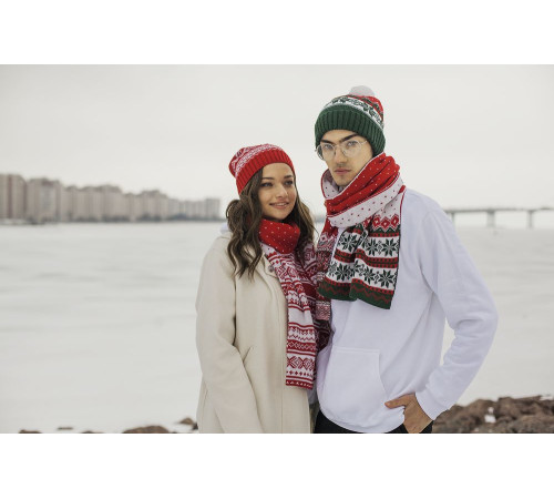 Шарф Happy View, красный с синим