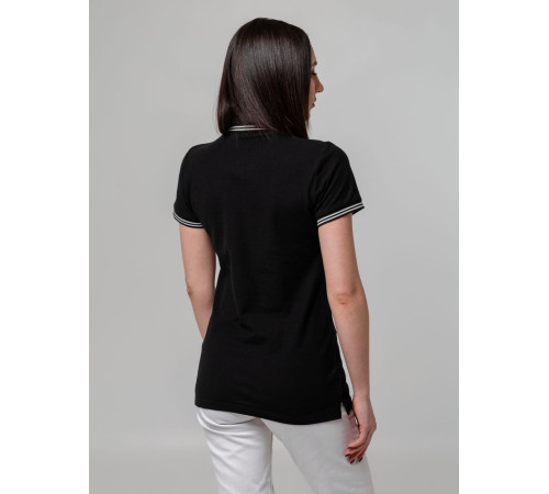 Рубашка поло женская Virma Stripes Lady, черная Рубашка поло женская Virma Stripes Lady, черная