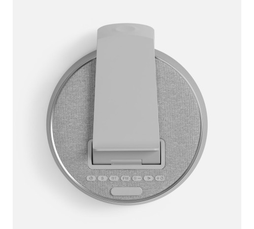 Bluetooth-колонка с беспроводной зарядкой и часами netEnergy, серая