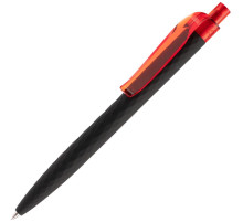 Ручка шариковая Prodir QS01 PRT-T Soft Touch, черная с красным