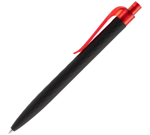 Ручка шариковая Prodir QS01 PRT-T Soft Touch, черная с красным