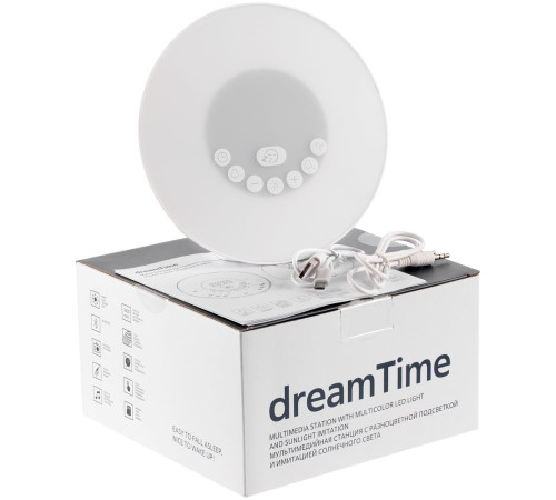 Лампа-колонка со световым будильником dreamTime, ver.2, белая