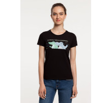 Футболка женская «Крокодилобегемоты», черная