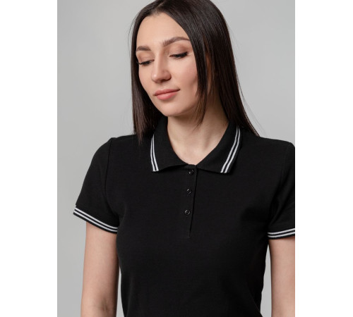Рубашка поло женская Virma Stripes Lady, черная Рубашка поло женская Virma Stripes Lady, черная