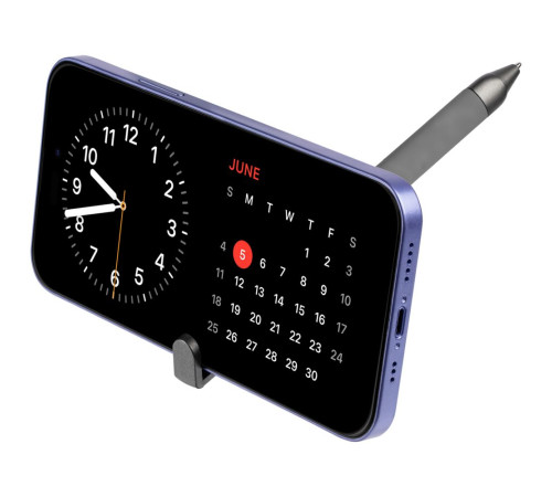 Ручка шариковая Standic с подставкой для телефона, серая