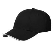 Бейсболка Canopy, черная с белым кантом