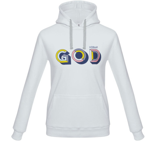 Толстовка с капюшоном «Новый GOD», белая