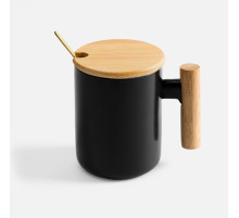 Кружка с ложкой Eco Fusion, черная