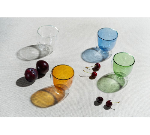 Стакан с двойными стенками Glass Bubble, синий