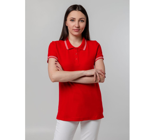 Рубашка поло женская Virma Stripes Lady, красная Рубашка поло женская Virma Stripes Lady, красная