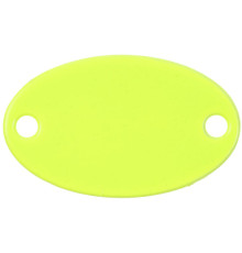 Шильдик металлический Alfa Oval, желтый неон