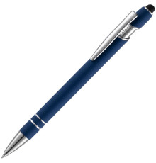 Ручка шариковая Pointer Soft Touch со стилусом, темно-синяя