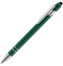 Ручка шариковая Pointer Soft Touch со стилусом, зеленая