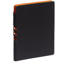 Ежедневник Flexpen Black, недатированный, черный со светло-оранжевым