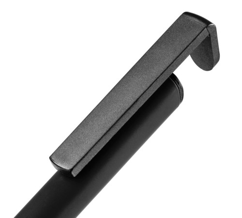 Ручка шариковая Standic с подставкой для телефона, черная