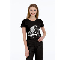 Футболка женская «Арт-рокстар. Kiss Me», черная