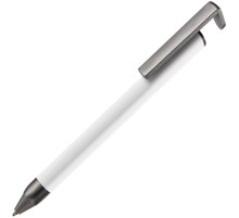 Ручка шариковая Standic с подставкой для телефона, белая
