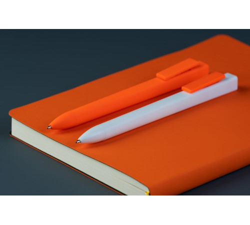 Ручка шариковая Swiper SQ, белая с неоново-оранжевым