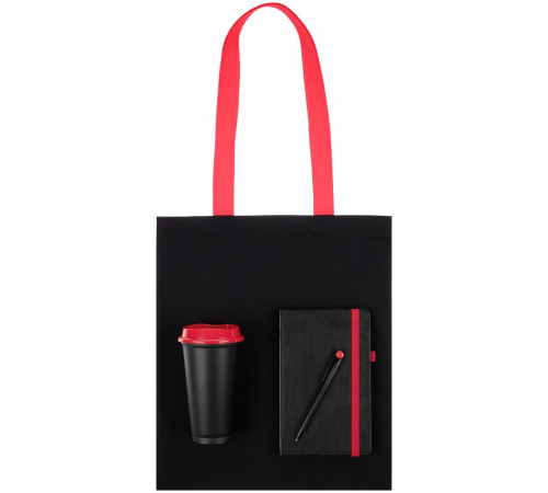 Набор Velours Bag, черный с красным