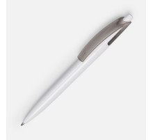 Ручка шариковая Bento, белая с серым