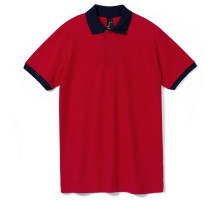 Рубашка поло Prince 190, красная с темно-синим