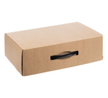 Коробка Matter Light, крафт с черной ручкой