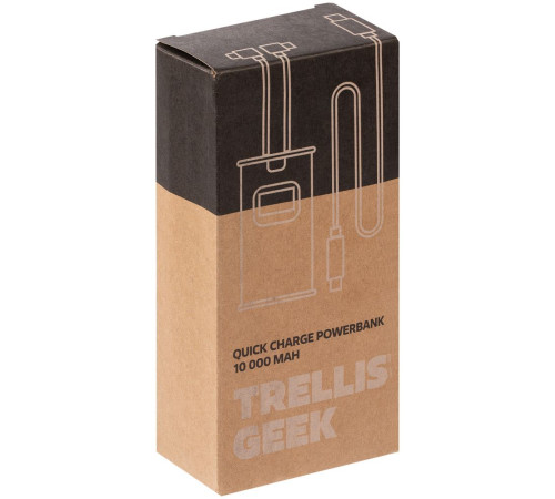 Аккумулятор с быстрой зарядкой Trellis Geek 10000 мАч, темно-серый