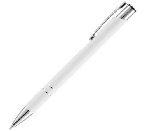 Ручка шариковая Keskus Soft Touch, белая