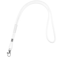 Шнурок для бейджа Tube Metal, белый