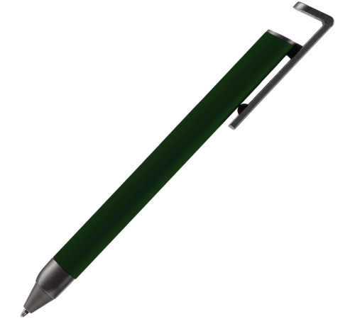 Ручка шариковая Standic с подставкой для телефона, зеленая