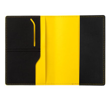 Обложка для паспорта Multimo, черная с желтым