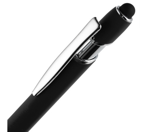 Ручка шариковая Pointer Soft Touch со стилусом, черная