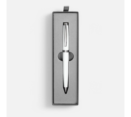 Ручка шариковая Letra Chrome в футляре, белая
