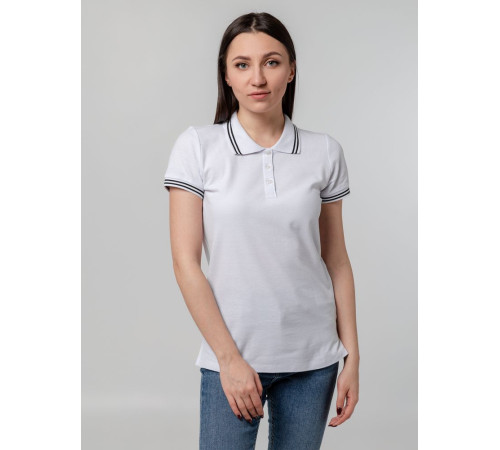 Рубашка поло женская Virma Stripes Lady, белая Рубашка поло женская Virma Stripes Lady, белая