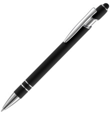 Ручка шариковая Pointer Soft Touch со стилусом, черная