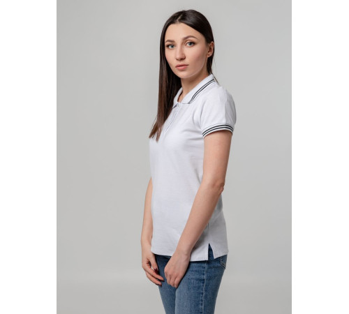 Рубашка поло женская Virma Stripes Lady, белая Рубашка поло женская Virma Stripes Lady, белая