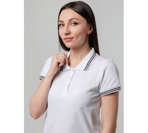 Рубашка поло женская Virma Stripes Lady, белая Рубашка поло женская Virma Stripes Lady, белая
