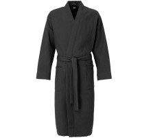 Халат вафельный Kimono, черный